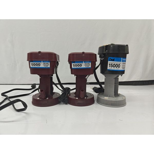 Lots of 3 Dial Evaporative Cooler Pump. Model UL5000, Model UL15000LA