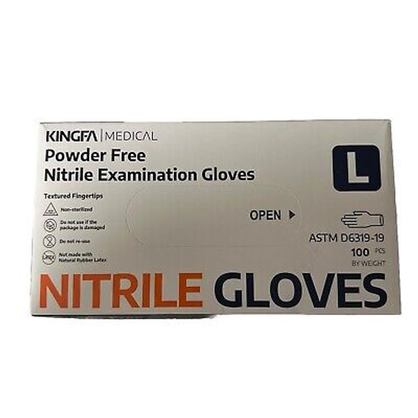 Medical Nitrile Exam Gloves Blue 100 PCs Powder-Free Food-Safe Disposable Glove