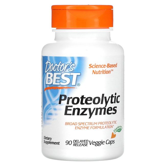 Doctor s Best Proteolytic Enzymes 90 Delayed Release Veggie Caps Gluten-Free,