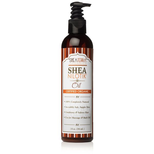 Shea Terra Organics Shea Nilotik’ Oil Fragrance Free For Sensitive Skin |Natural Skin Daily Moisturizer - 8 oz