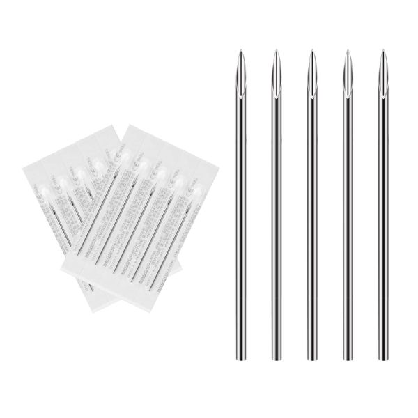 ATOMUS 10pcs Piercing Needles 14G Tattoo Accessory Disposable Sterile Body Piercing Needle For Navel Ear Nose Tattoo Supply (14G, 10pcs)