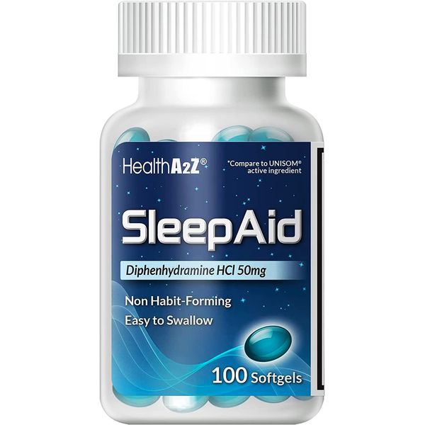 Sleep Aid Diphenhydramine HCl 50mg 100 Softgels Supports Deeper