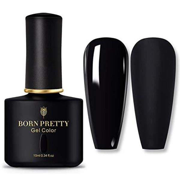 BORN PRETTY Gel Nails Black Single 10ml UV/LED Compatible Soak Off Gel Nail Art Salon Supplies Color Gel