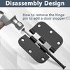 30 Pack 3.5" Interior Door Hinges 3-1/2" ORB Door Hinge 5/8" Radius, Matte Black