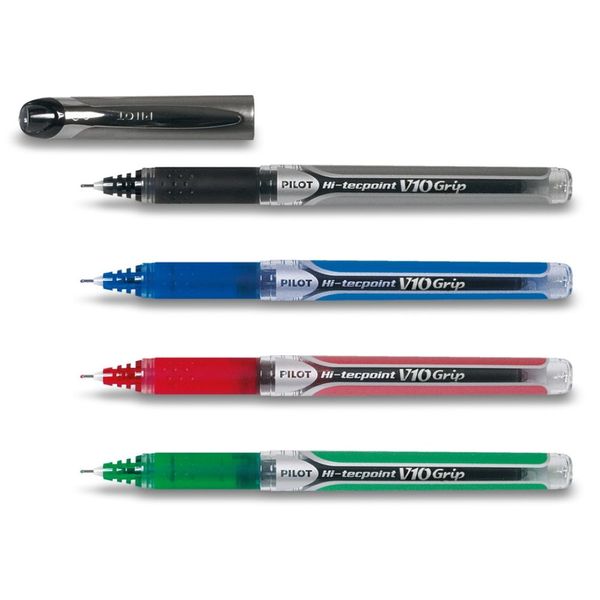 Pilot Hi-Tecpoint V10 Grip 4er-Set schwarz, blau, rot, grün
