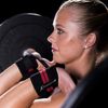 ProsourceFit Pair of Barbell Weight Lifting Wrist Wraps Support with Thumb Loop, Red