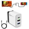 (3-in-1 Multi-Function Adapter) Switch Charger + Switch Dock Multifunction HDMI Converter Adapter, Compatible with iPhone 15 Series, TV Mode Compatible, USB 2.0 / 36W, Type-c Rapid Charging, PSE
