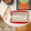 LAGO TERRA Protective Easy-Open Hard Shell Glasses Case - Red