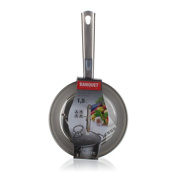 Banquet Matt New Line Pot, Stainless Steel, Silver, 21 x 29 x 16 cm