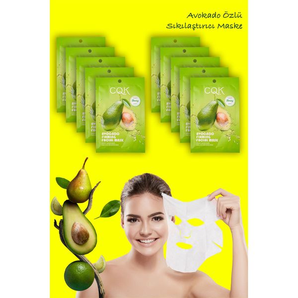 10 Adet Avokado Omega3 Sıkılaştırıcı Yüz Maskesi Meyan Kökü Özü Destekli XLM144