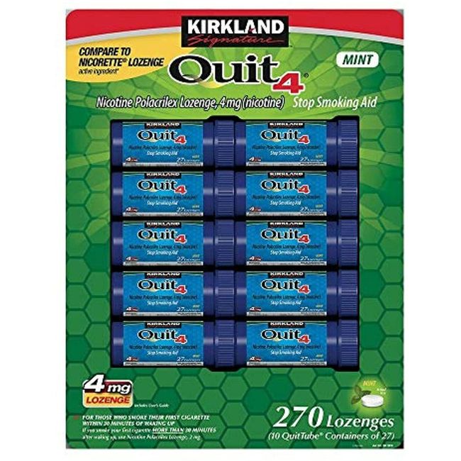 Kirkland Signature Quit4 4mg Lozenge Mint 270 Count