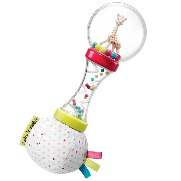 Sophie la Girafe Organic Soft Maracas Textured Baby Rattle Toy, Easy to Grip Baby Sensory Toy, Suitable for 3 months+