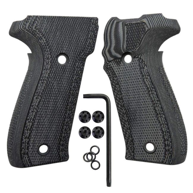 Cool Hand Grips Compatible with Sig Sauer P226, Checker Texture, Gray/Black G10, 226-DC-5