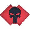 SKULL PUNISHER WARRIOR MILITARY BLACK OPS RED 3D PVC TACTICAL HOOK MORALE PATCH