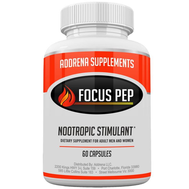 Addrena Focus Pep OTC Stimulants Brain Boosting Dietary Supplement 60 pills