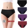 flintronic Women's Period Underwear, Menstruation Underpants, Cotton Period Briefs, Postpartum Briefs, Leak-Proof Menstruation Briefs, Red + Black + Purple + Blue
