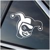 Retro Harlequin Face Car Decal White