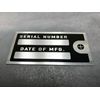 Custom ENGRAVED Machine Motor Engine Data Name Plate Tag