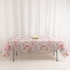 5 Blush Rectangular 54" x 108" Plastic Tablecloths with Butterfly Floral Print