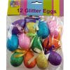 DP 12 x Large Glitter Craft Easter Eggs - Hanging Decorations For Bonnets And Hats