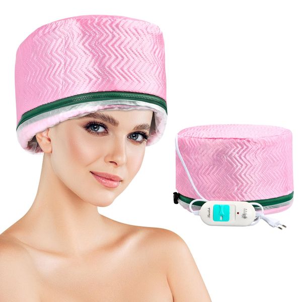 Hair Care Hat Heating Cap, Thermal Heat Caps Deep Conditioning, 3 Temperatures Drying Cap Hair Steamer, Hair Cap Treatment Steamer, Electric Hair Steamer Cap for Hair Spa Home Thermal