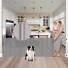 Reinforced 72" Wide Retractable Dog Gate with Support Rods - Prevent Crawling un