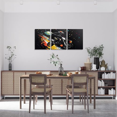 Feelyou Kids Boys Dirt Bike Bedroom Framed Wall Art Racing Motocross Rider Pictures Decorations for Bedroom Extreme Sports Motorcycle Living Room Wall Art Dining Room Decor,Set of 3 12x16 Inch