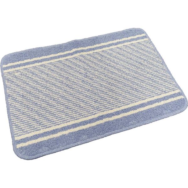 Arie Bath Mat, Made in Japan, Washable, Lightweight Design, New Line, Blue, 17.7 x 25.6 inches (45 x 65 cm)