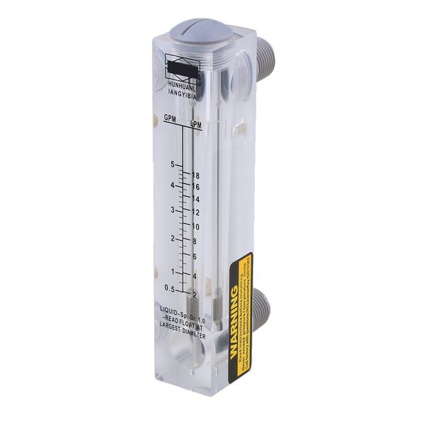 CNBTR ABS Plastic Panel Type Liquid Flowmeter Water Flow Meter LZM-15 0.5-5GPM/2-18LPM Measurement Tool