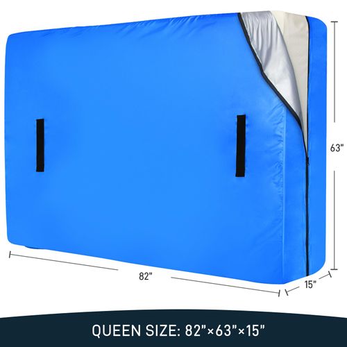 Queen Size Mattress Bags for Moving and Storage, Waterproof Mattress Cover for Moving with Strong Handles, Reusable Queen Mattress Storage Bag, Heavy Duty Moving Supplies, Blue