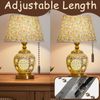 2 Pcs Bathroom Light Pull Cord, Light Switch Pull Cord, Decorative Pull String Ornament Extension Chains for Ceiling Light Lamp Fan Chain Extender (Bronze & Silver) (Coppery Silver)