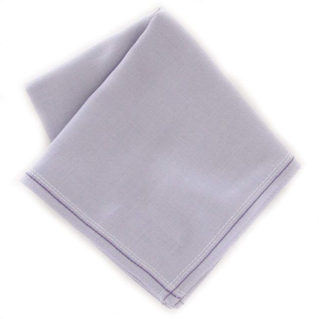 Sea Island Cotton (48 x 48 cm) Yarn-Dyed Handkerchief (Men's) Lavender/Free