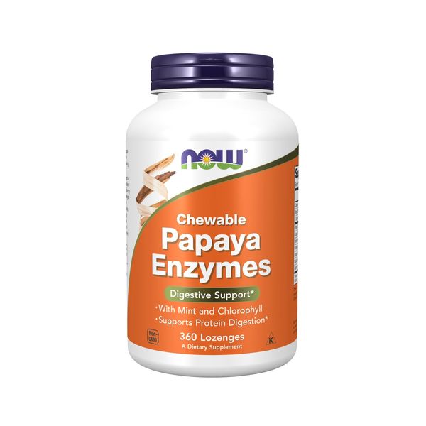 NOW Supplements - Chewable Papaya Enzymes 360 Lozenges