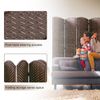 4 Panel Room Divider, Folding Privacy Divider 6 Ft Indoor Wall Divider, Brown