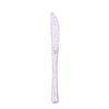 100 pcs Clear Blush Glittered Plastic Knives - Disposable Wedding Party Event Catering Tableware