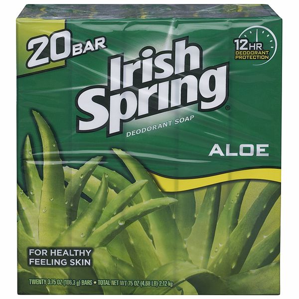 Irish Spring Aloe Bar Soap 3.75 Oz-pack of 20 Bars