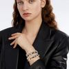 Gleamart Multi-Layer Leather Bracelet Beads Wrap Cuff Bangle for Women Leopard with Crystal