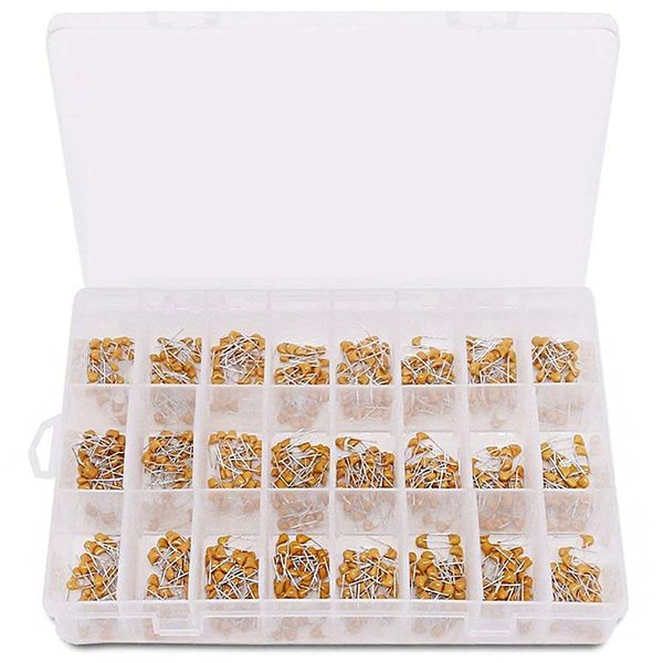 PENGLIN 480pcs Electrolytic Capacitors Kit Multilayer Ceramic Capacitors Monolithic Capacitor Set 24 Values 10pf to 10uf