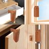 Door Pinch Guard,Slam Stoppers,Soft Stopper Hinge,Hanging Rubber Wedge,Brown,2PCS