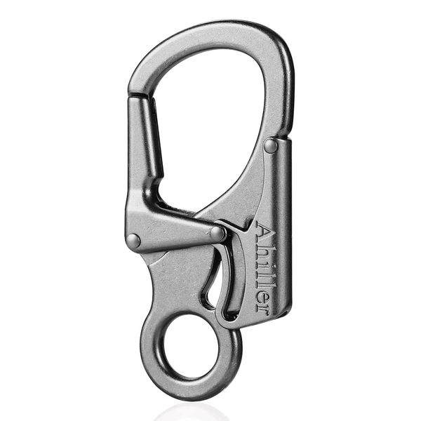 Carabiner, Fashionable Latch, Double Anti-Miss Opening Locking Design, Alloy Multi-functional Carabiner, Small, Outdoor, Camping, Ultralight Canabira, Climbing Keychain [Gunmetal Gray, 1 Piece]