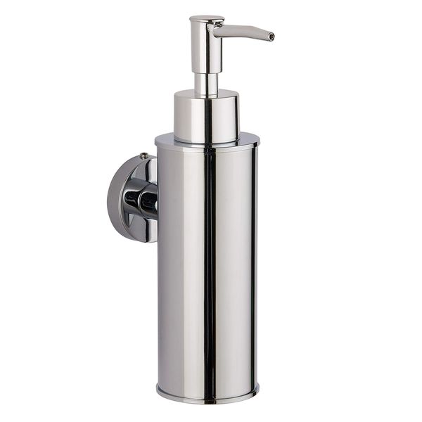 BGL Wall Mounted 304 Stainless Steel Soap Dispenser for Bathroom Kitchen Home Decor (Round, Chrome)