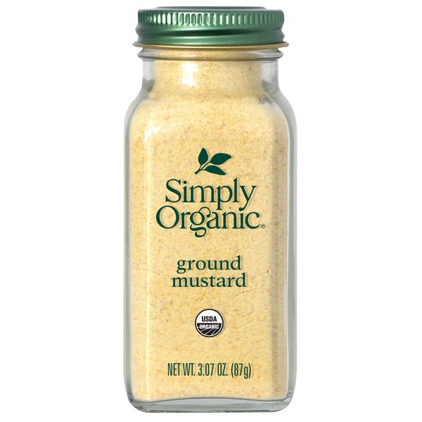 Simply Organic Ground Mustard Seed, 3.07-Ounce, Organic Ground Yellow Mustard Seeds, Robust Flavor, Kosher, Non Irradiated