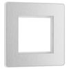 BG PCDBSEMS2W Brushed Steel Evolve 2 Euro Module Front Plate - White Insert