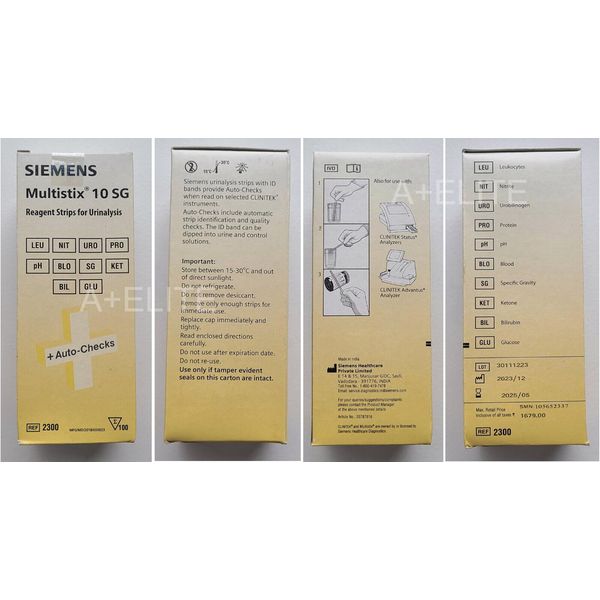 SIEMENS Multistix 10 SG Test Strips 100/BX 2300 BAYER 2161 For Urinalysis 05/25