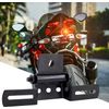 Biqing Motorcycle License Plate Holder Angle Adjustable Motorcycle Tail Lamp Remodeling Black Coating Rust Proof