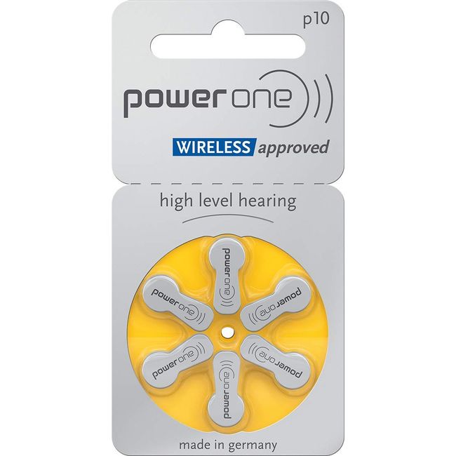 Battery 10 PowerOne (60ea/pkg) p10 Zinc Air Hearing Aid Batteries (Yellow) Size 10 Pack of 60