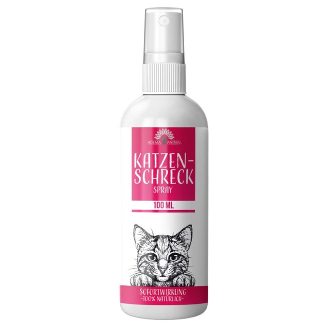 Adema Animal® Katzenschreck Spray für Innen + Außen, Katzenvertreiber & Katzen Abwehrspray - Antikatzenspray – Erziehungsspray mit 100 ml Inhalt