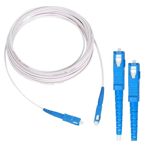 fogman Fiber Optic Cable, Indoor Optical Wiring Cord, SC Connectors on both ends, SC-SC, Pressure Resistant, White, 32.8 ft (10 m)