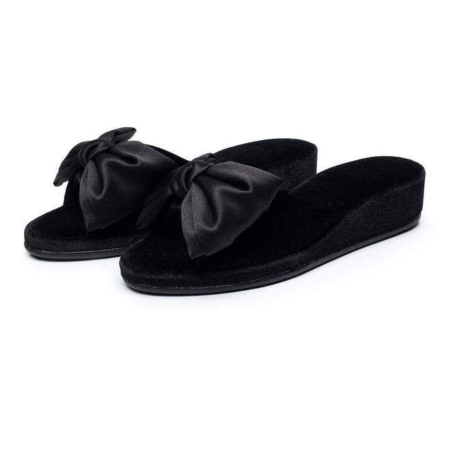 [MOONROOM] Heel 4cm Slippers (No Bag) Black S Size (~ 9.3 inches (23.5 cm))