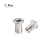 sourcing map M3 304 Stainless Steel Rivet Nuts Flat Head Insert 10 Pcs